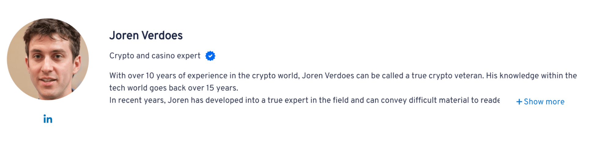 The author/editor listed here is Joren Verdoes, who writes for Bitcoin Magazine