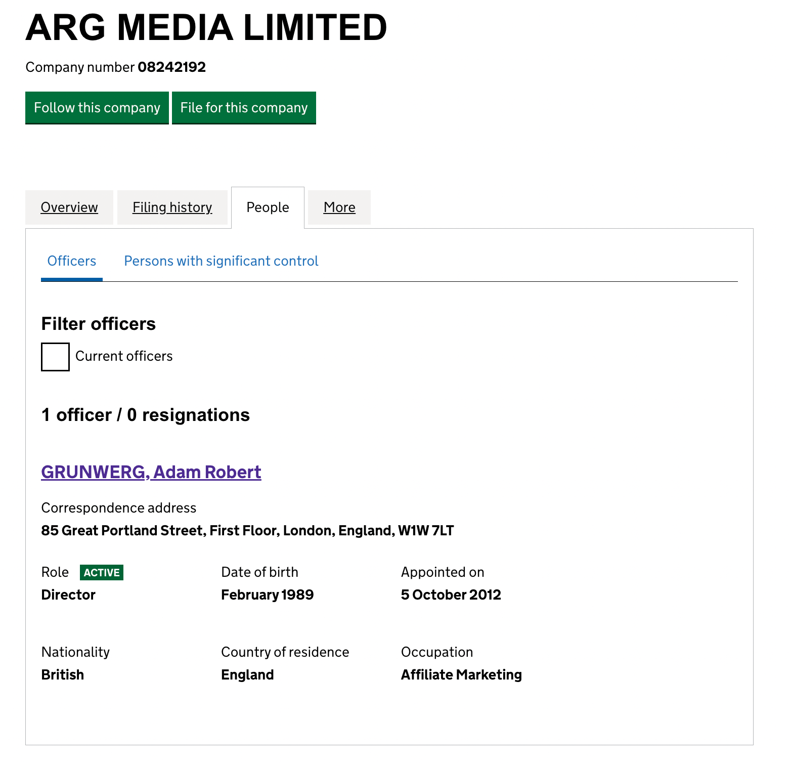 arg media limited - Adam Robert Grunwerg