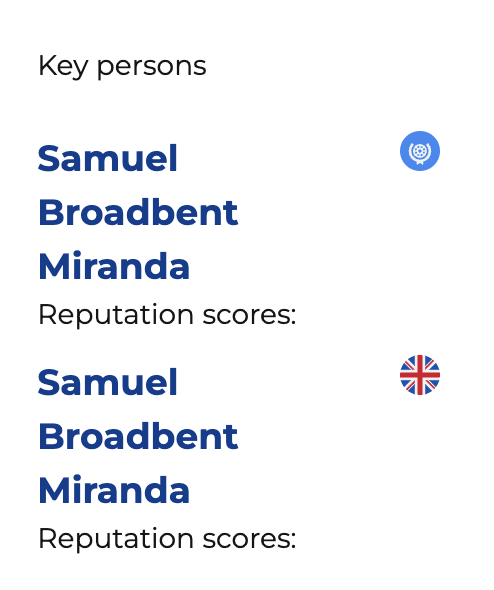 Profitoro ou key persons