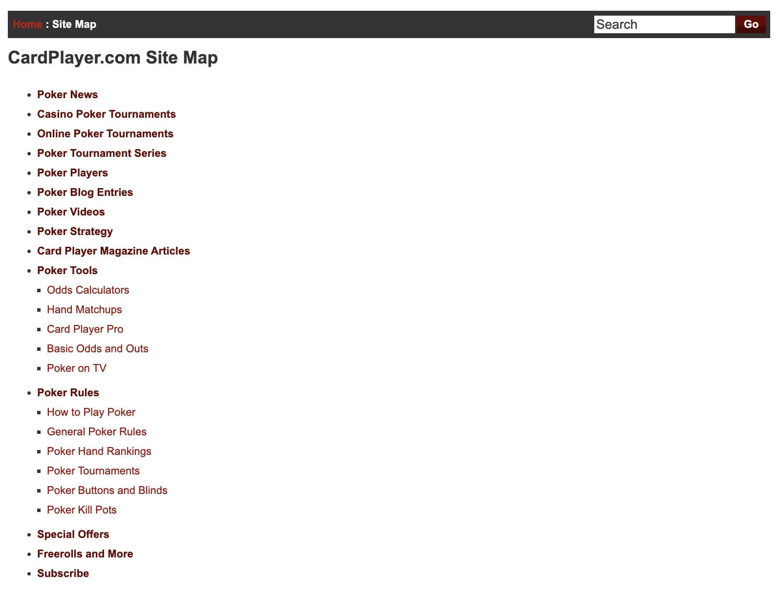 cardplayer sitemap