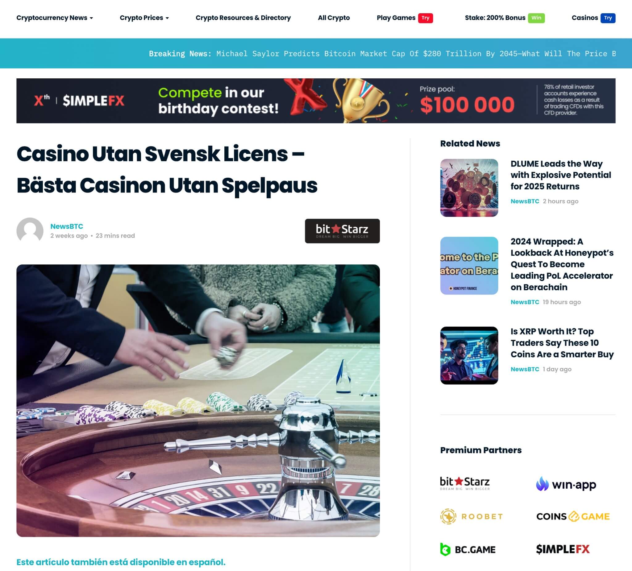 newsbtc casino utan svensk licens