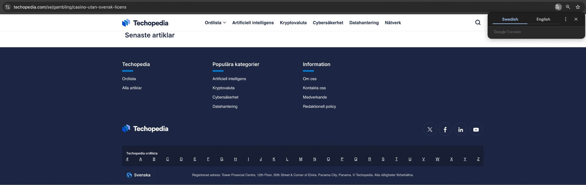 Techopedia using cloaking methods for their casino utan svensk licens article