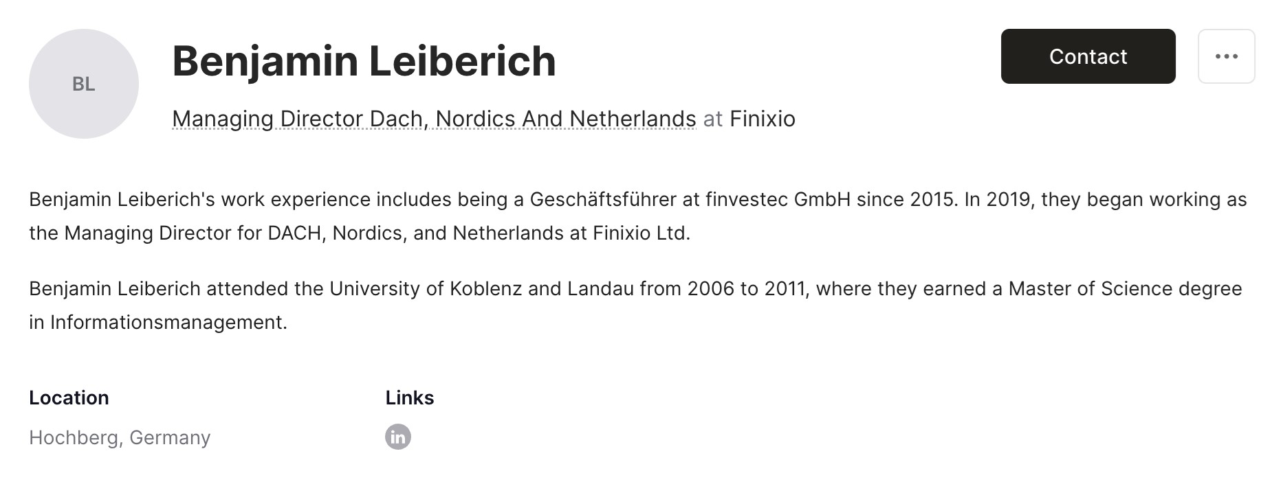 Managing Director for DACH, Nordics, and Netherlands at Finixio.