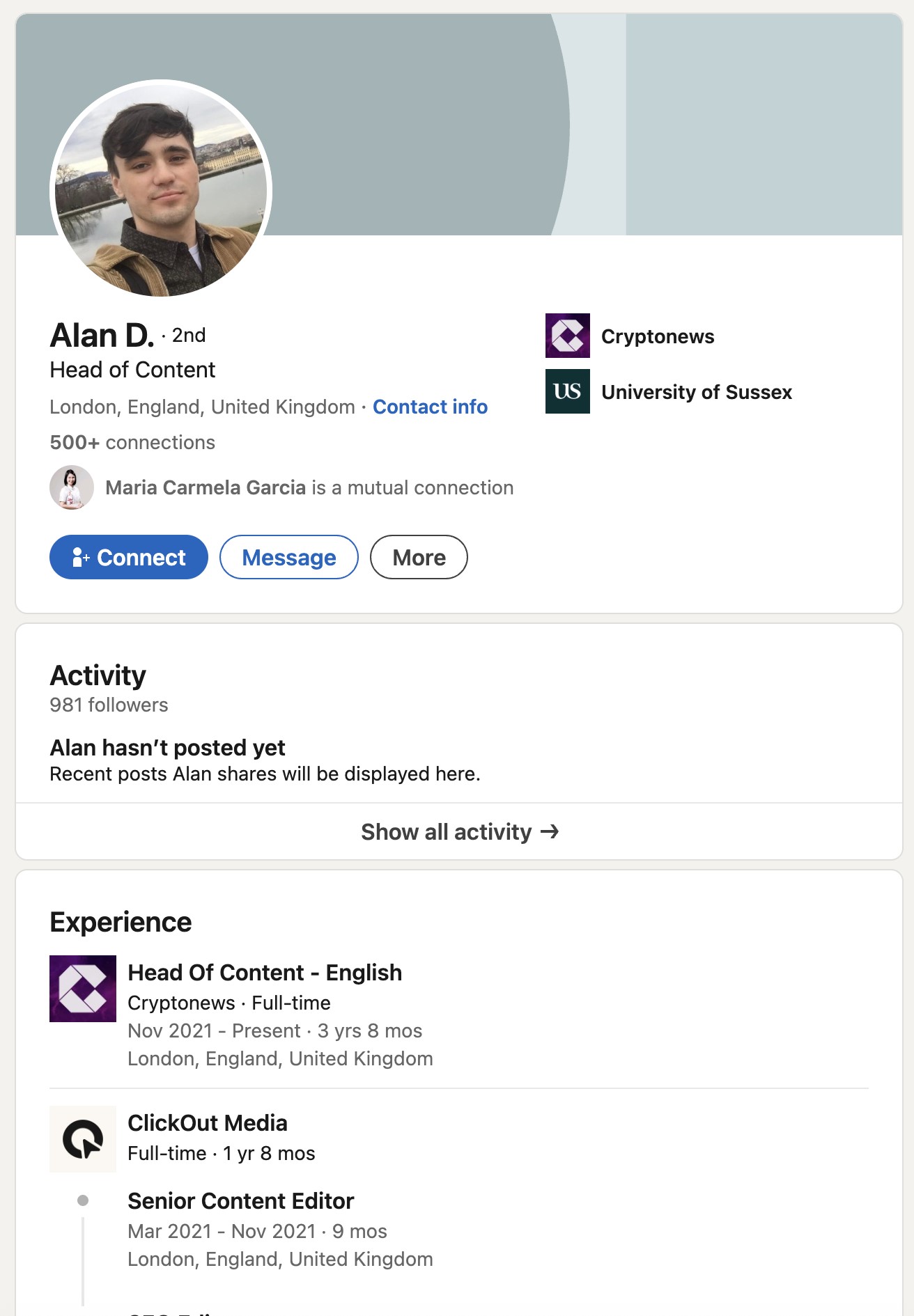 Alan Draper, head of Cryptonews… and onetime senior editor at Clickout Media