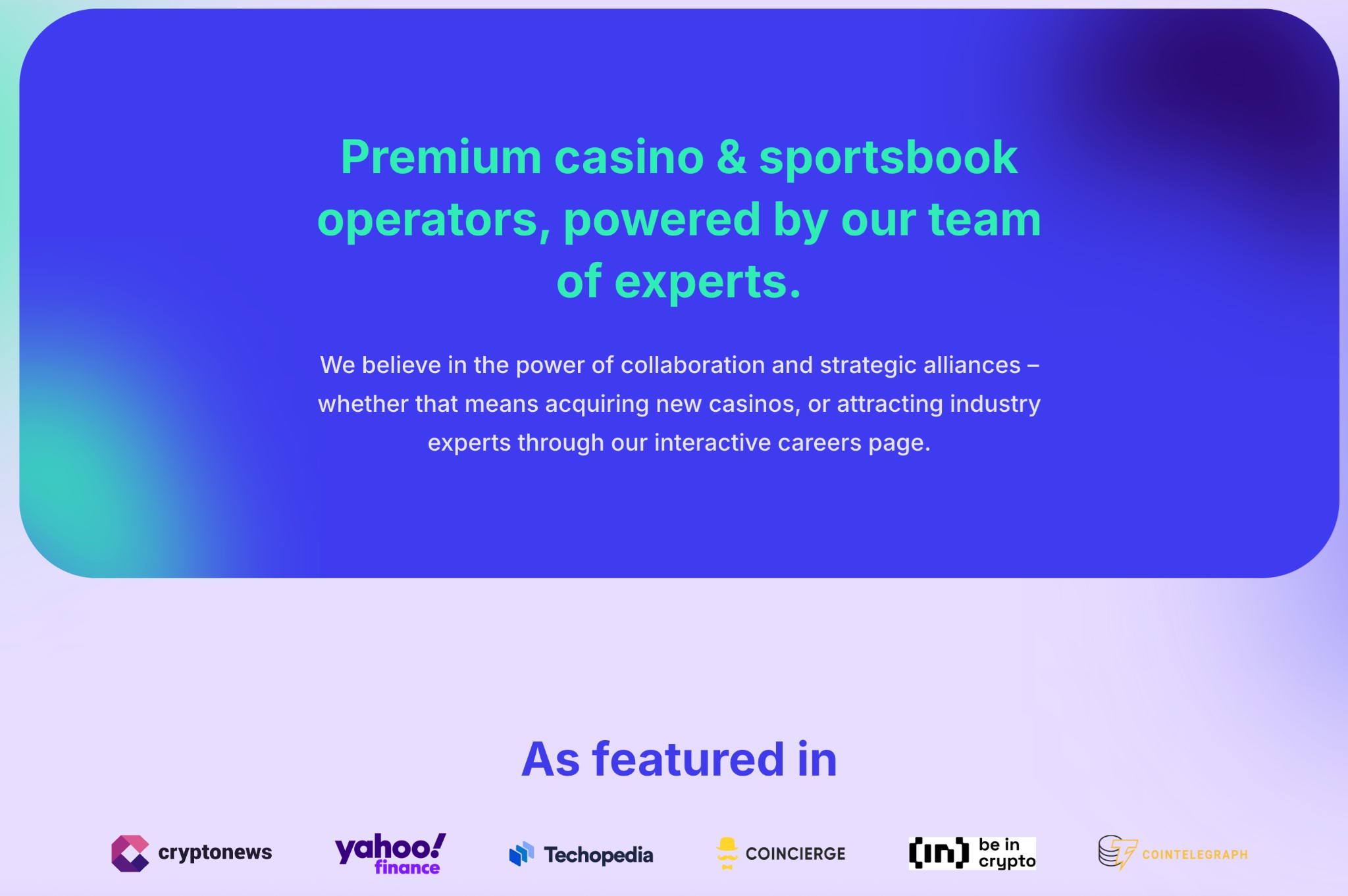 Mega Block Gaming builds and operates casinos and gambling sites