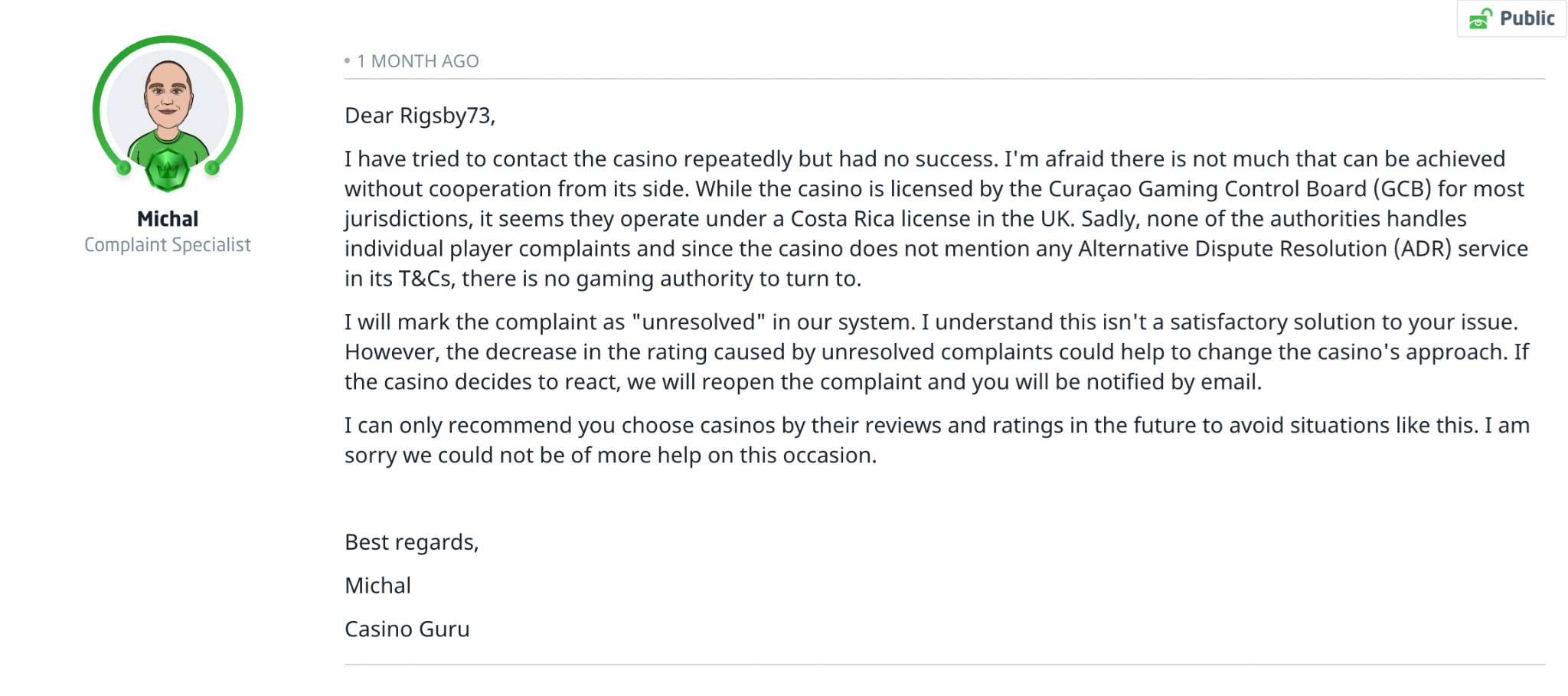 casinoguru complaints