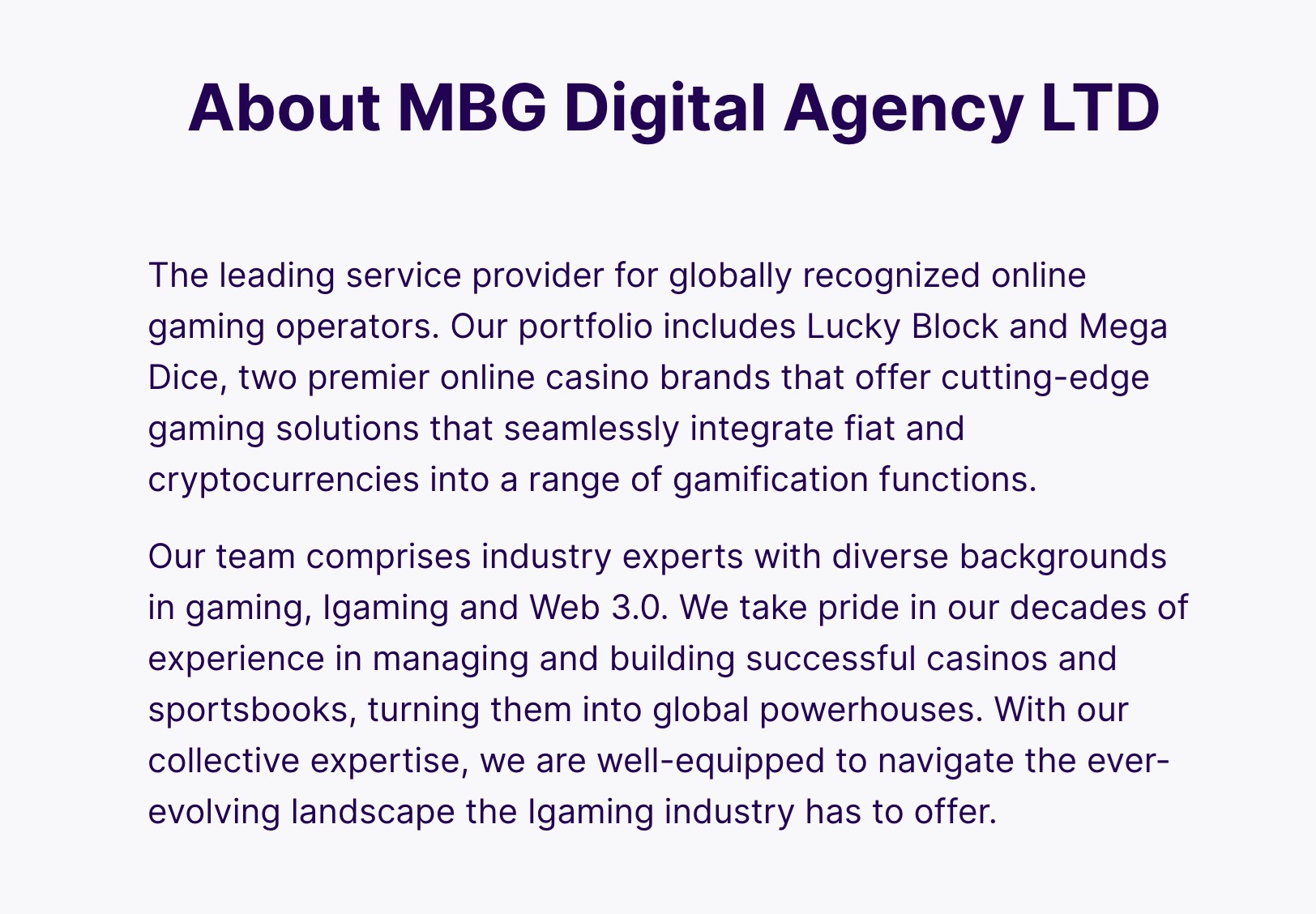 mbg digital agency ltd