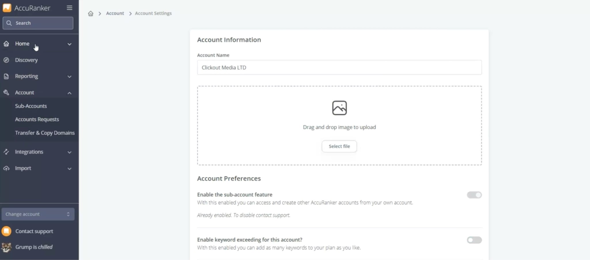 Here’s Clickout’s AccuRanker account
